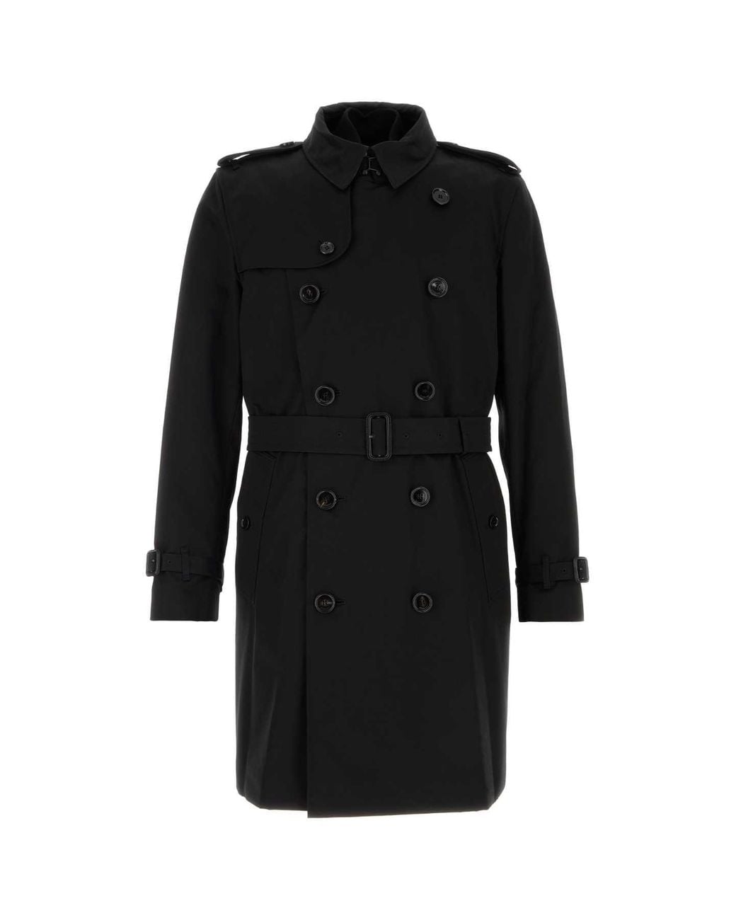 Burberry Black Gabardine Kensington Trench Jacket for men