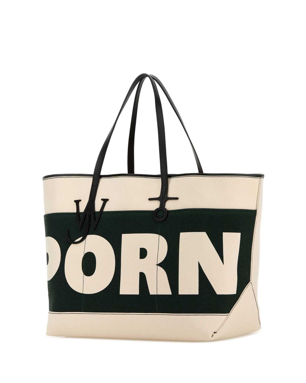 J.W. Anderson Black Jw Anderson Ivory Canvas Anchor Xl Shopping Bag