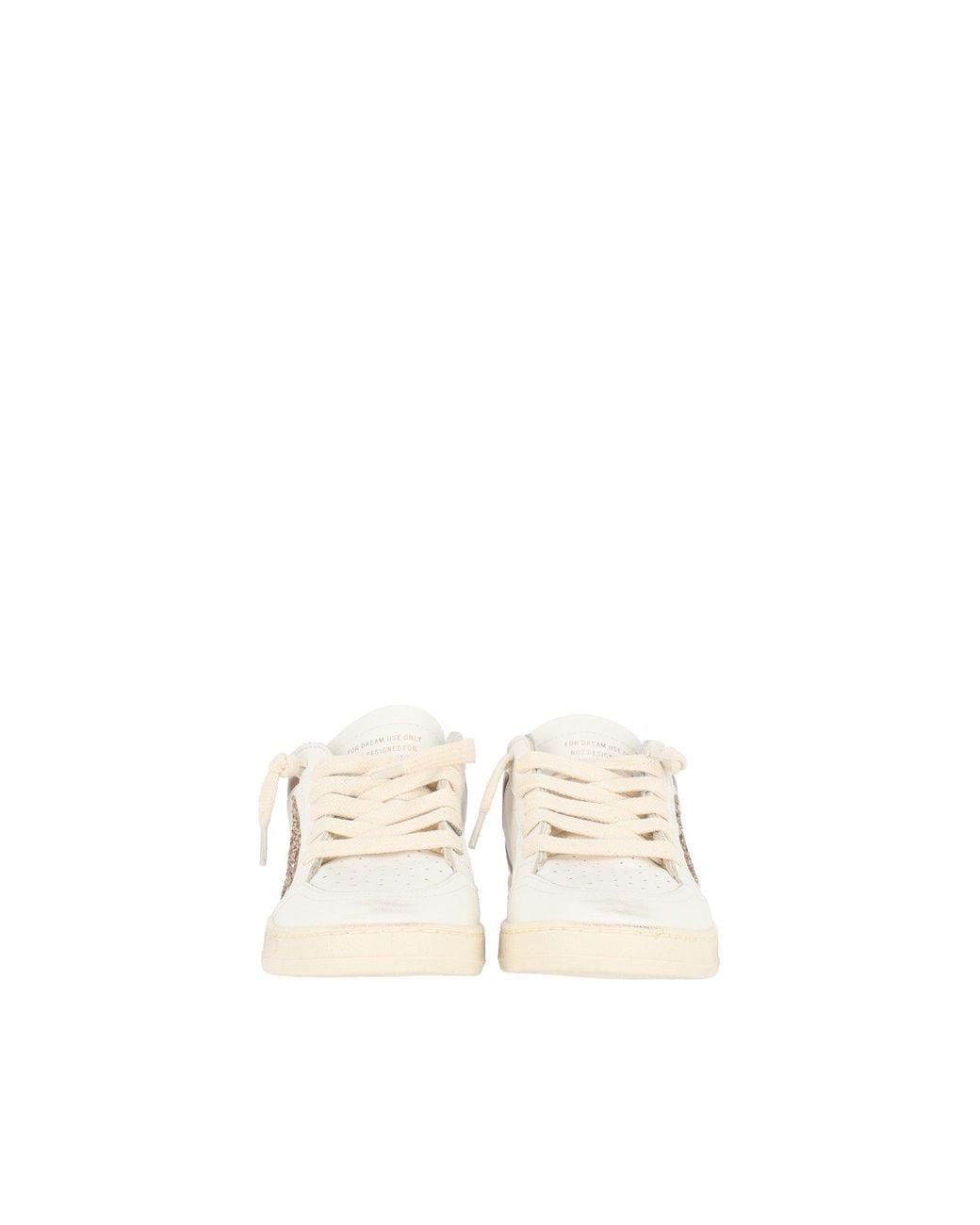 Golden Goose Deluxe Brand White Sneakers Ballstar Leather Upper Toe Spur And Heel Laminated Collar Glitter Star
