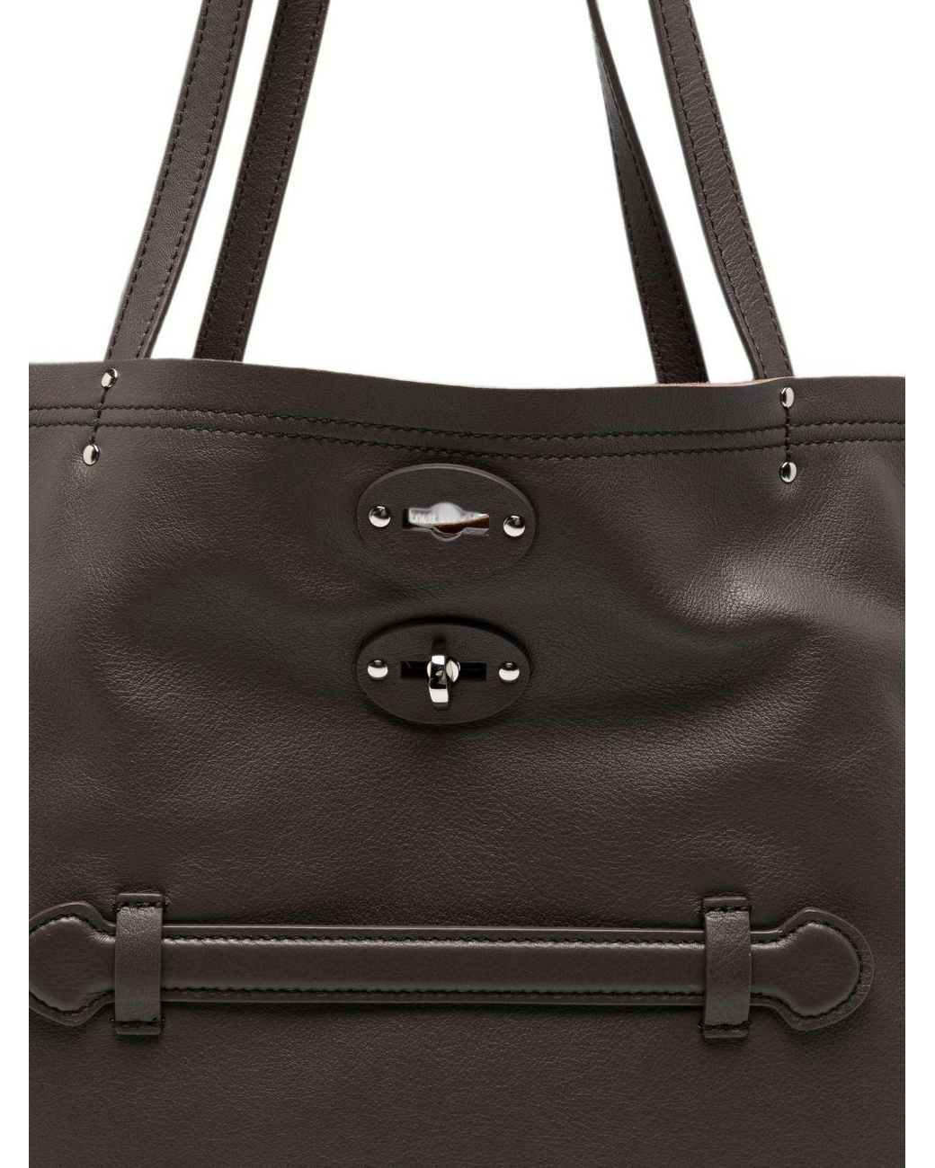 Zanellato Black A'Spasso Saeta Medium Leather Handbag