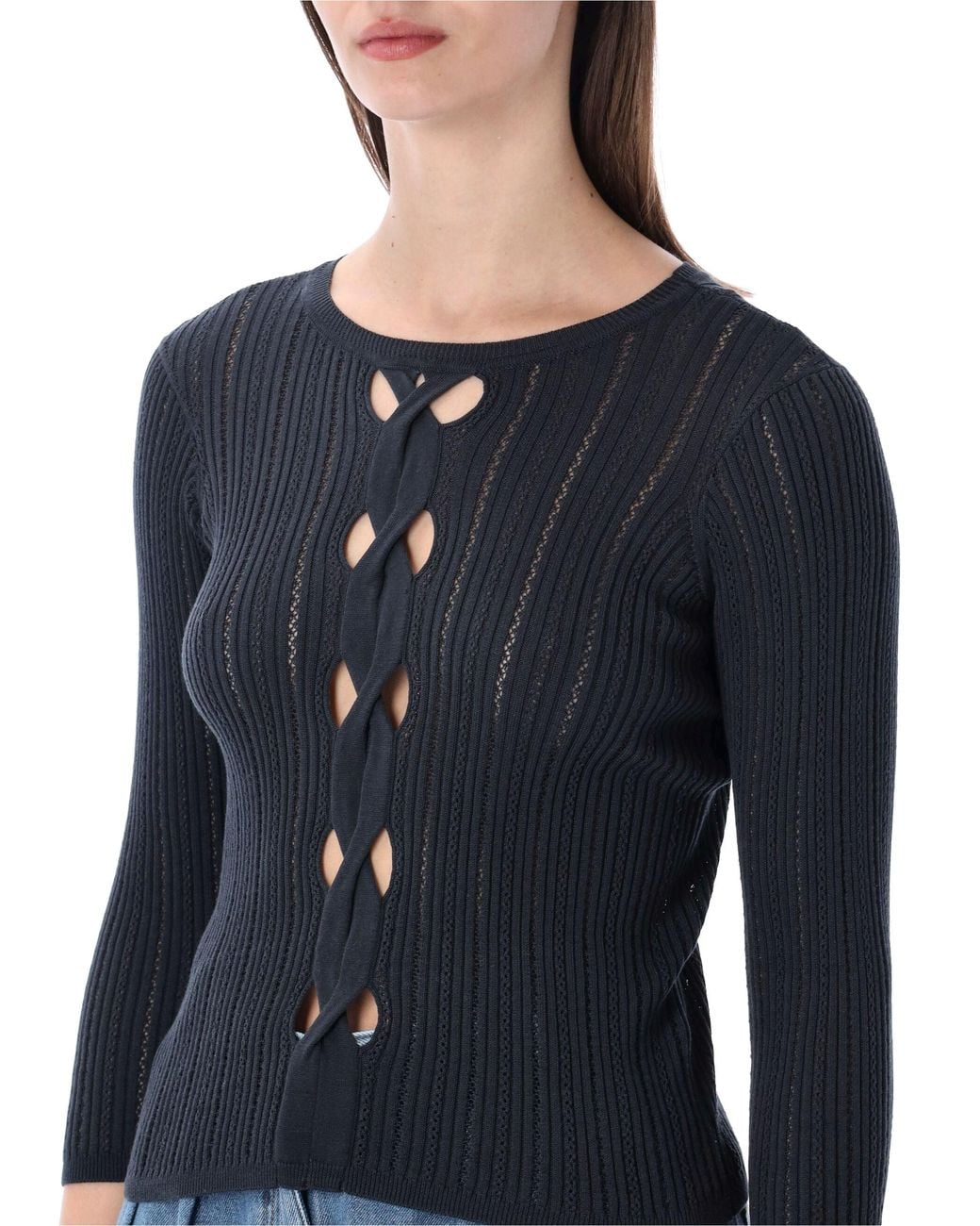 Sessun Blue Sessùn Alencar Cable-Knit Jumper