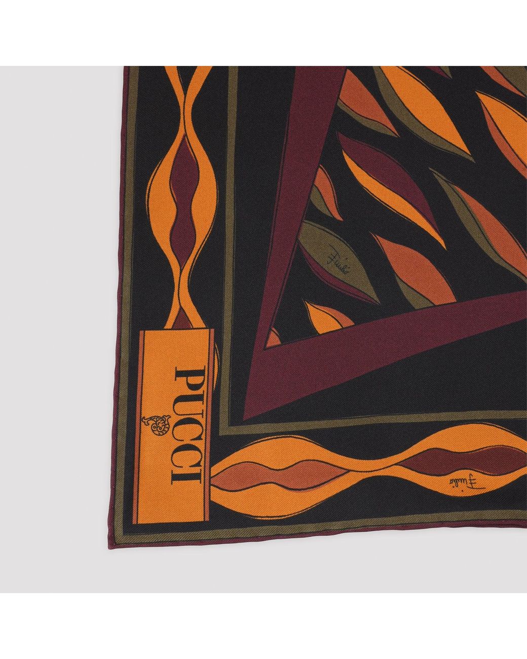 Emilio Pucci Black Bordeaux Silk Foulard