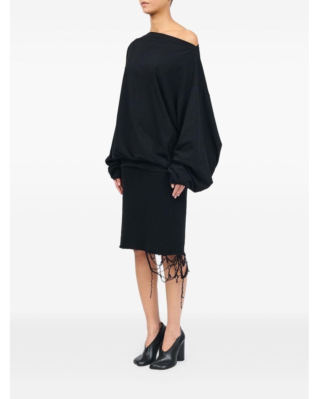 MM6 by Maison Margiela Black Cotton Oversized Top