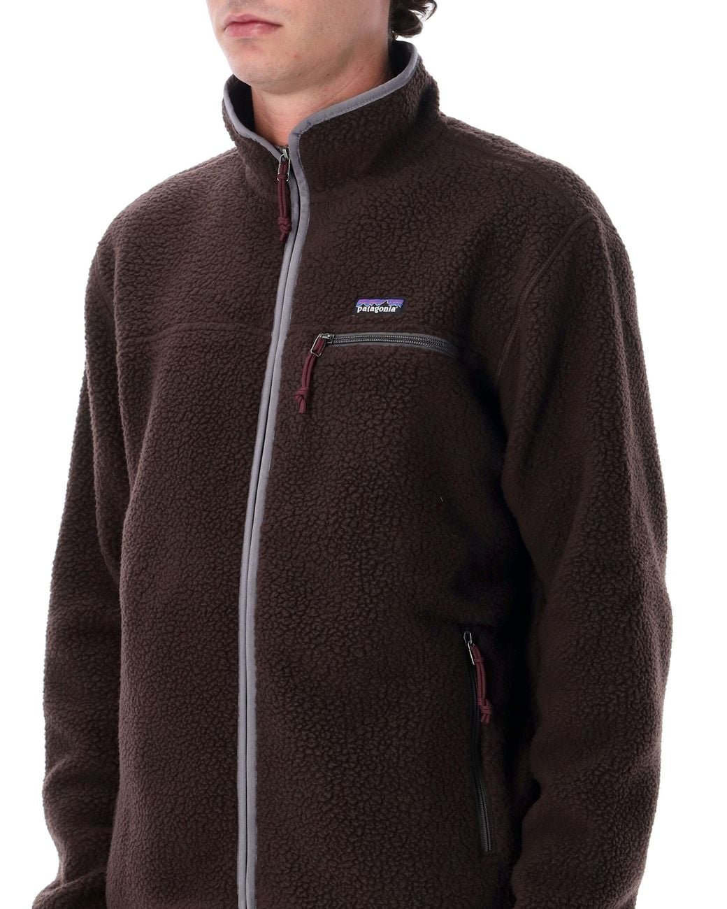 Patagonia Black Retro Pile Double-Sided Recycled Fleece Full-Zip Jacket for men