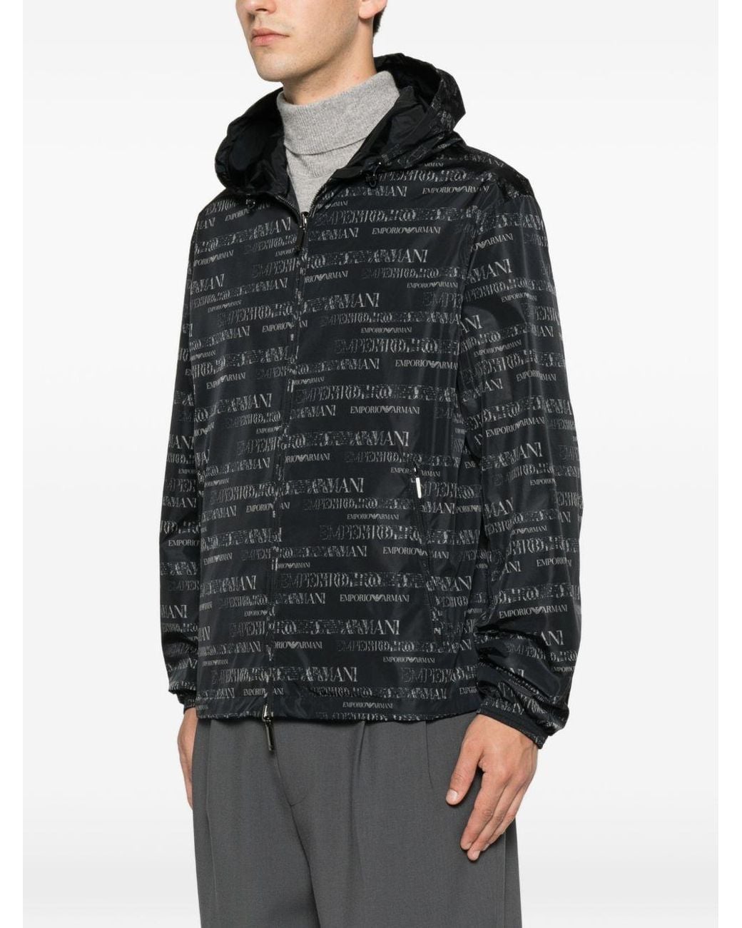 Emporio Armani Black Nylon Bomber Jacket