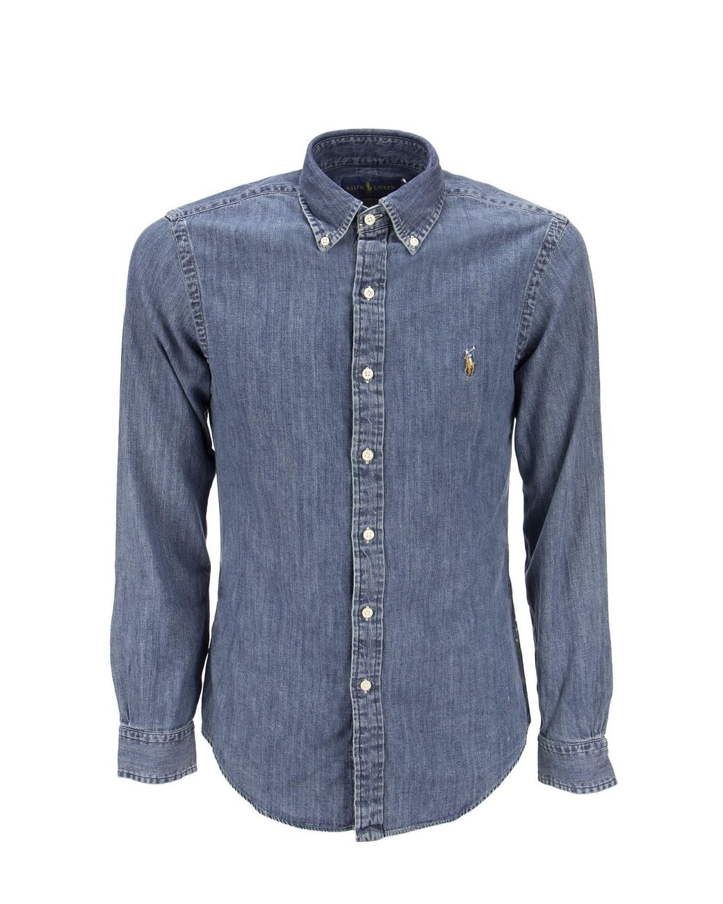 Polo Ralph Lauren Blue Slim Fit Denim Sport Shirt for men
