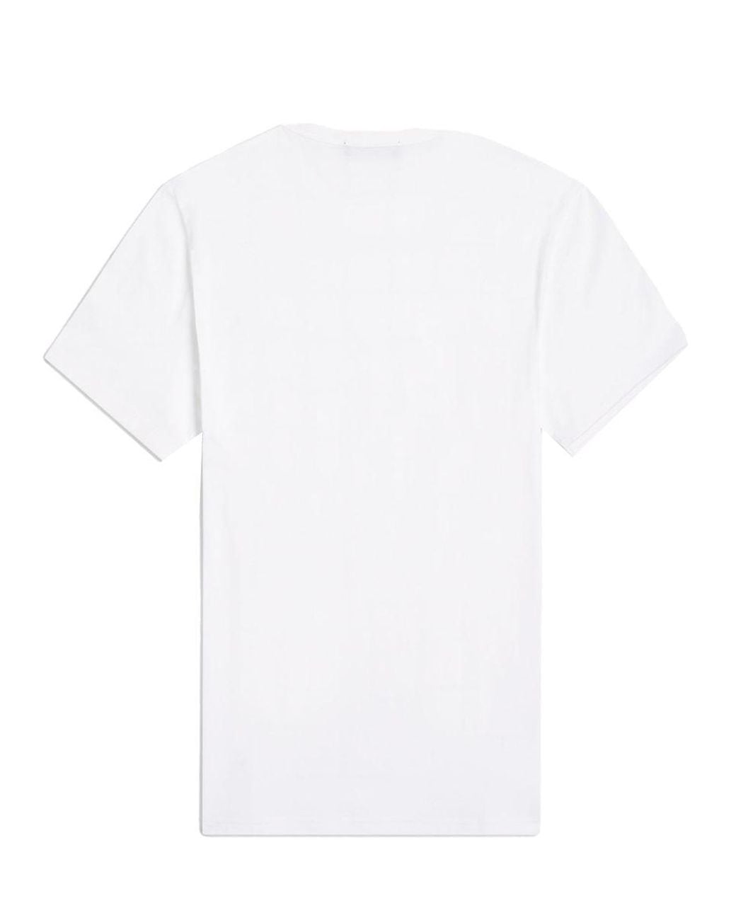 Fred Perry White T Shirt "Ringer" Con Logo