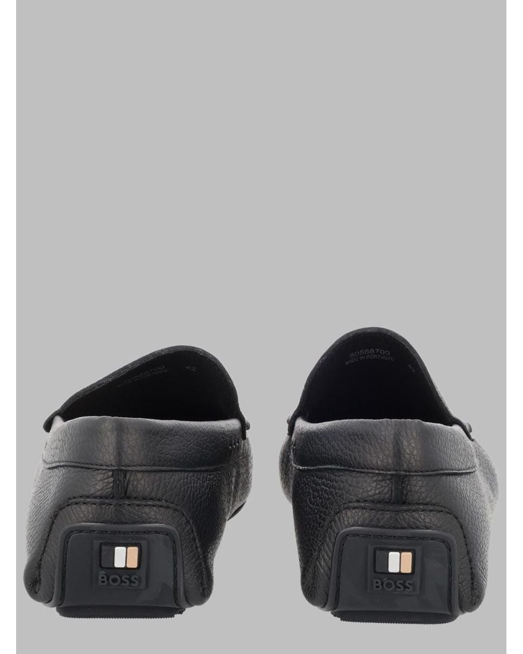 Boss Gray Patterned Loafers for men