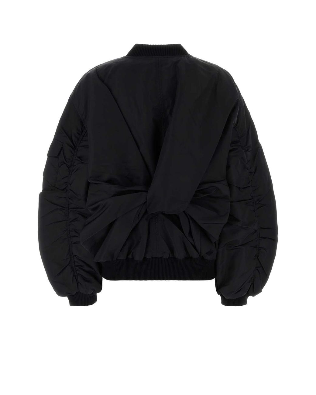CECILIE BAHNSEN Black Nylon Bomber Jacket With Cupro Lining