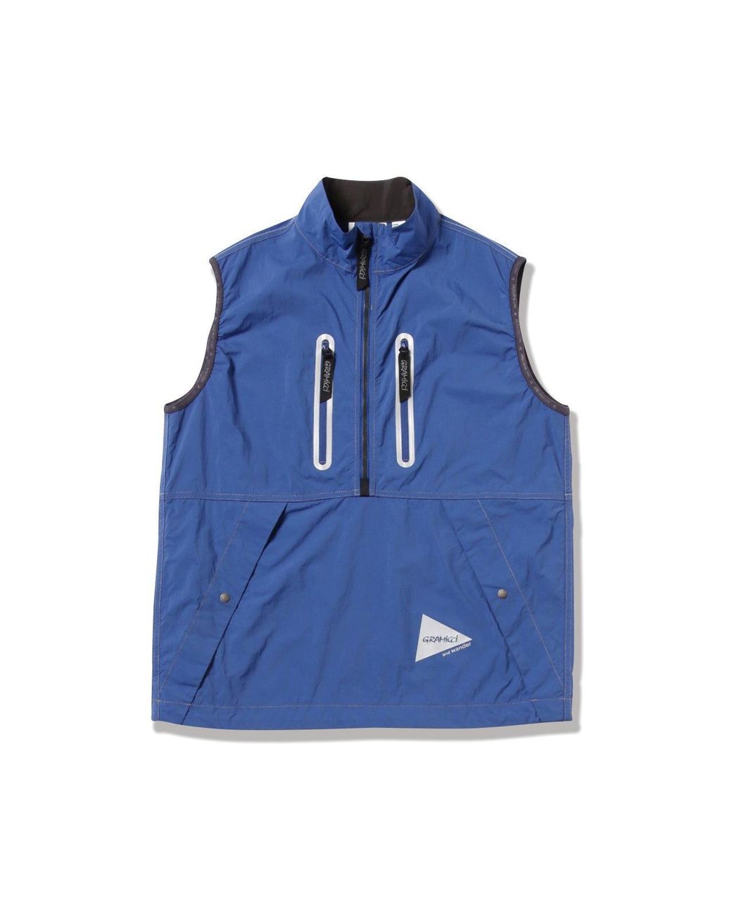 GRAMICCI x and wander Blue Brushed Nylon Vest for men