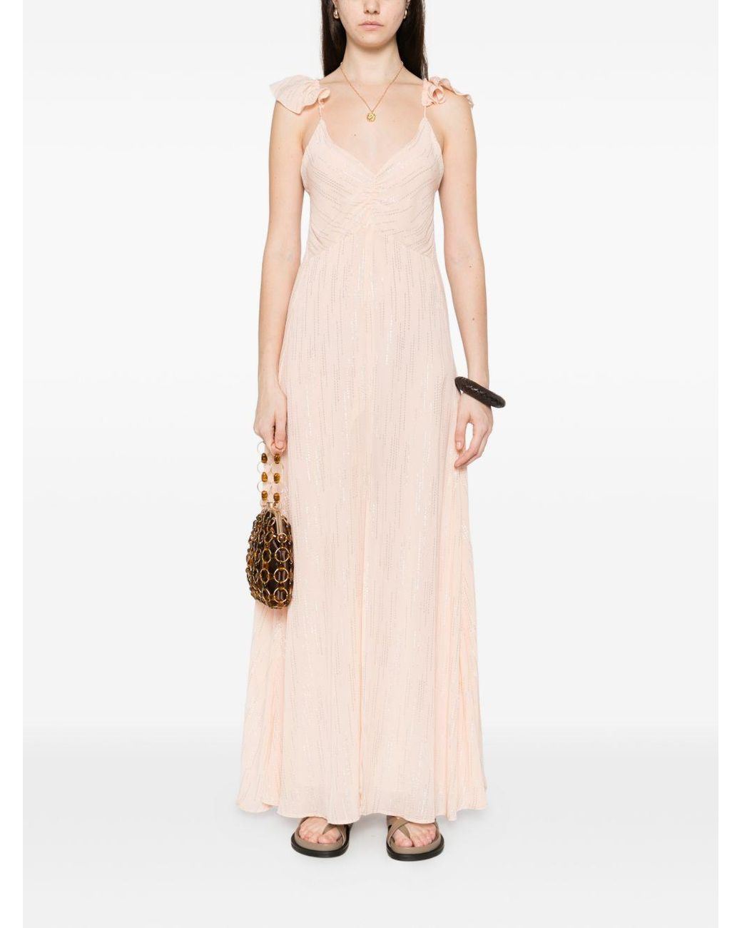 Forte_forte White V-Necked Long Dress