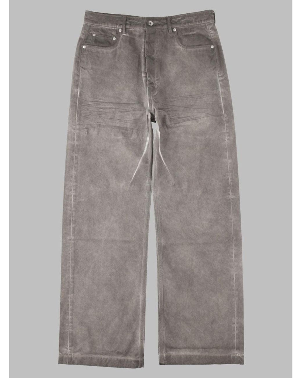 Rick Owens Gray Jeans Geth Cotton for men