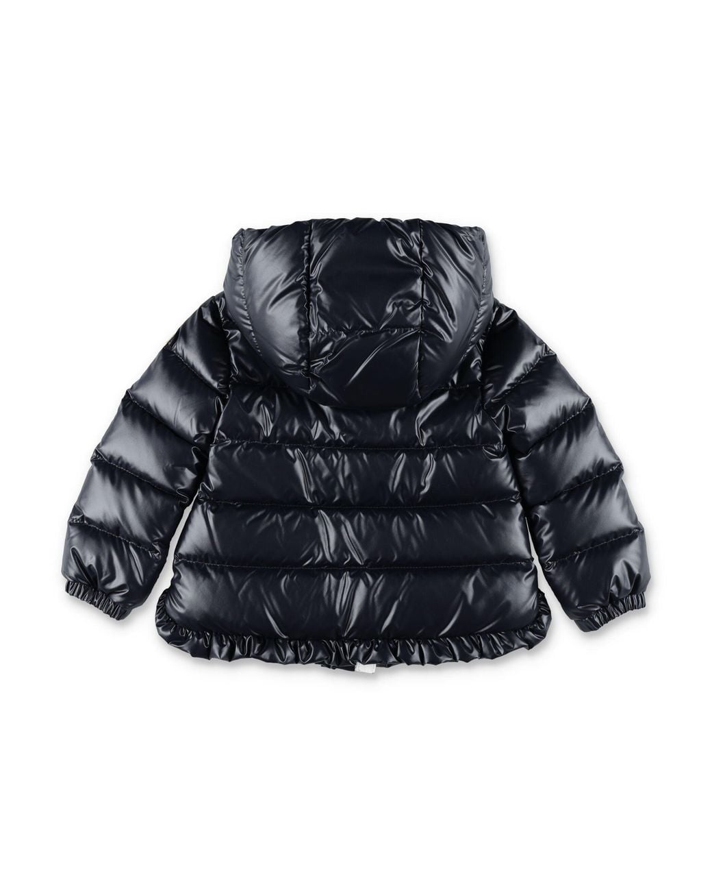 Moncler Blue Mini Tazui Recycled Polyester Down Jacket With Ruffle Hem