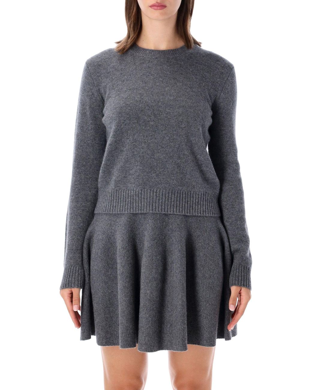Lisa Yang Gray Cashmere Crewneck Sweater