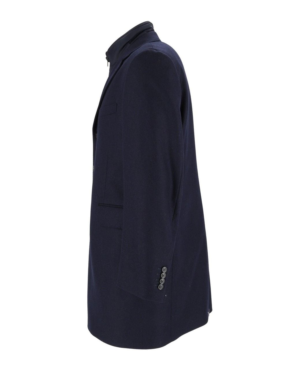 Fay Blue Tailored Double-Breasted Coat