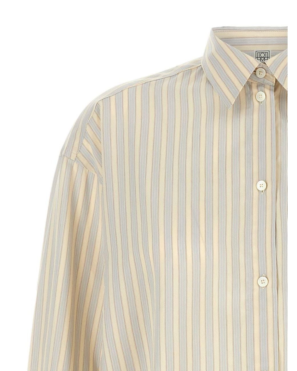 Totême White Striped Oversized Shirt