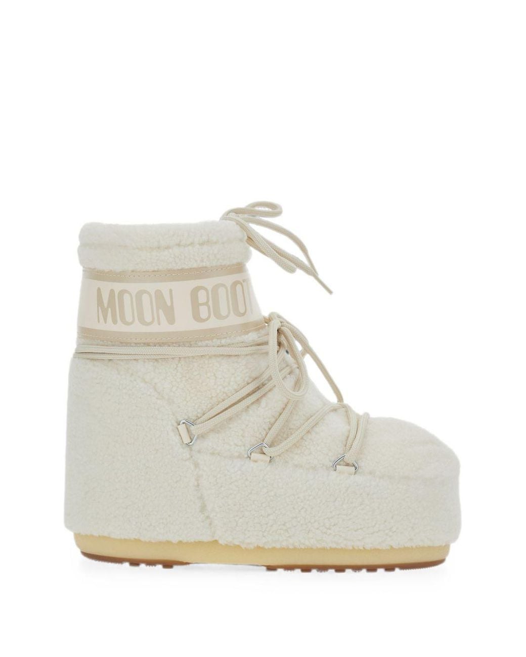 Moon Boot White Icon Low Fleece Snow Boots