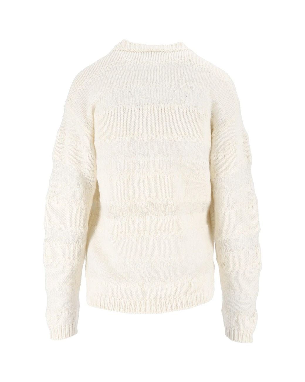 Fabiana Filippi White Mohair Micro-Sequined Cropped Knit Sweater