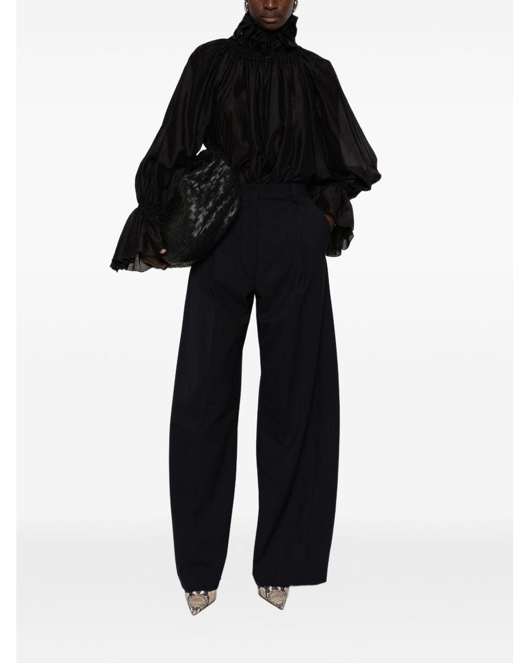 THE LATEST White Billie Wool Blend Trousers