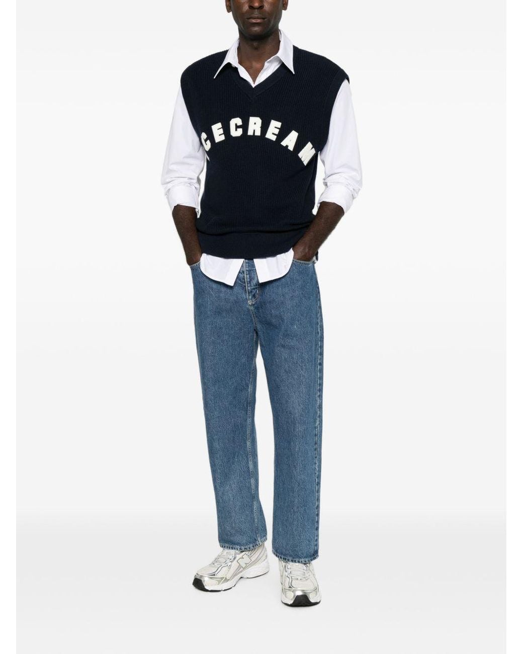 ICECREAM Blue Wool Blend Vest