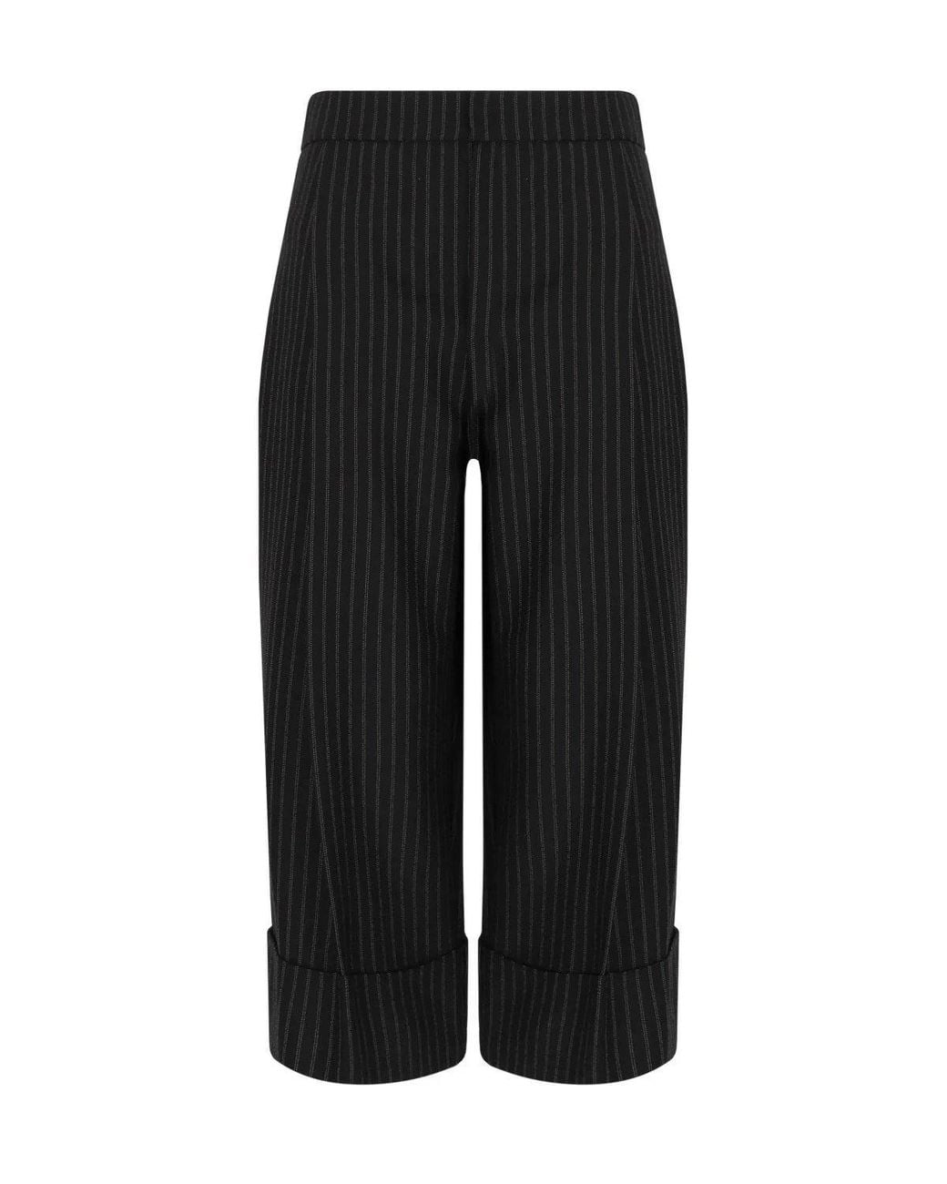 Elisabetta Franchi Black Pinstripe Trousers