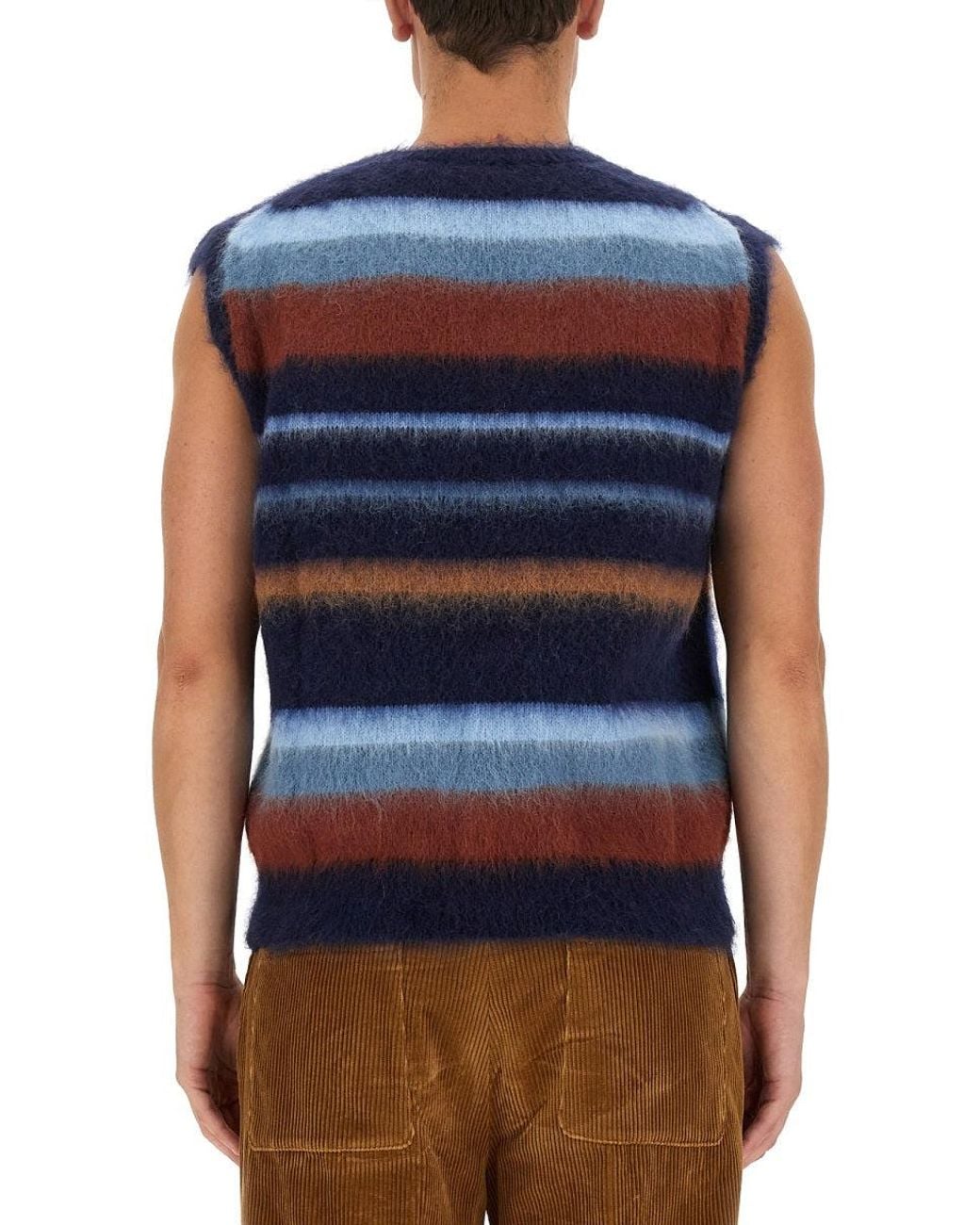 Etro Blue Vest With Stripe Pattern