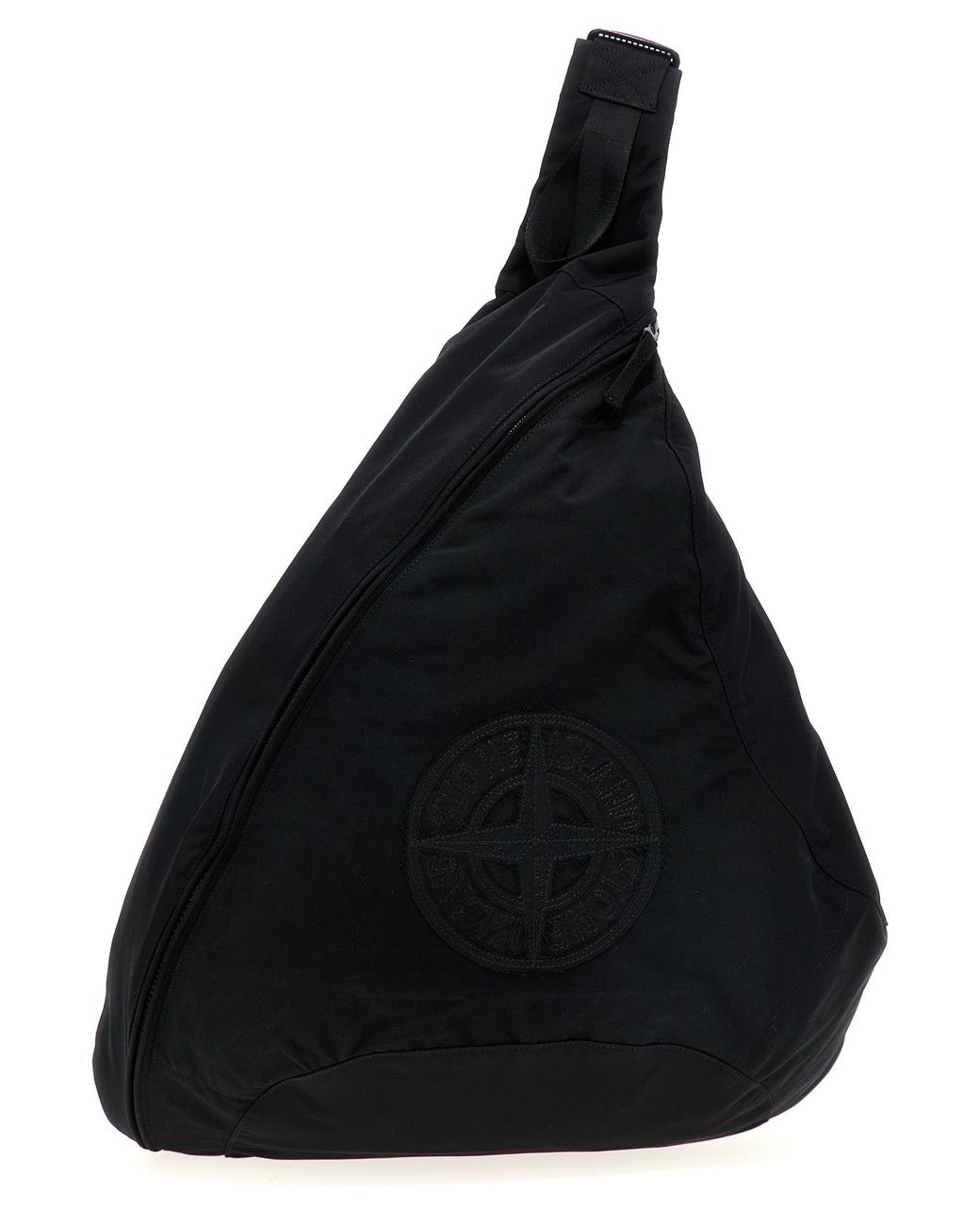 バッグ STONE  Nylon One Shoulder Sling Ba Stone Island One-Shoulder Backpack With Logo Embroidery in Black