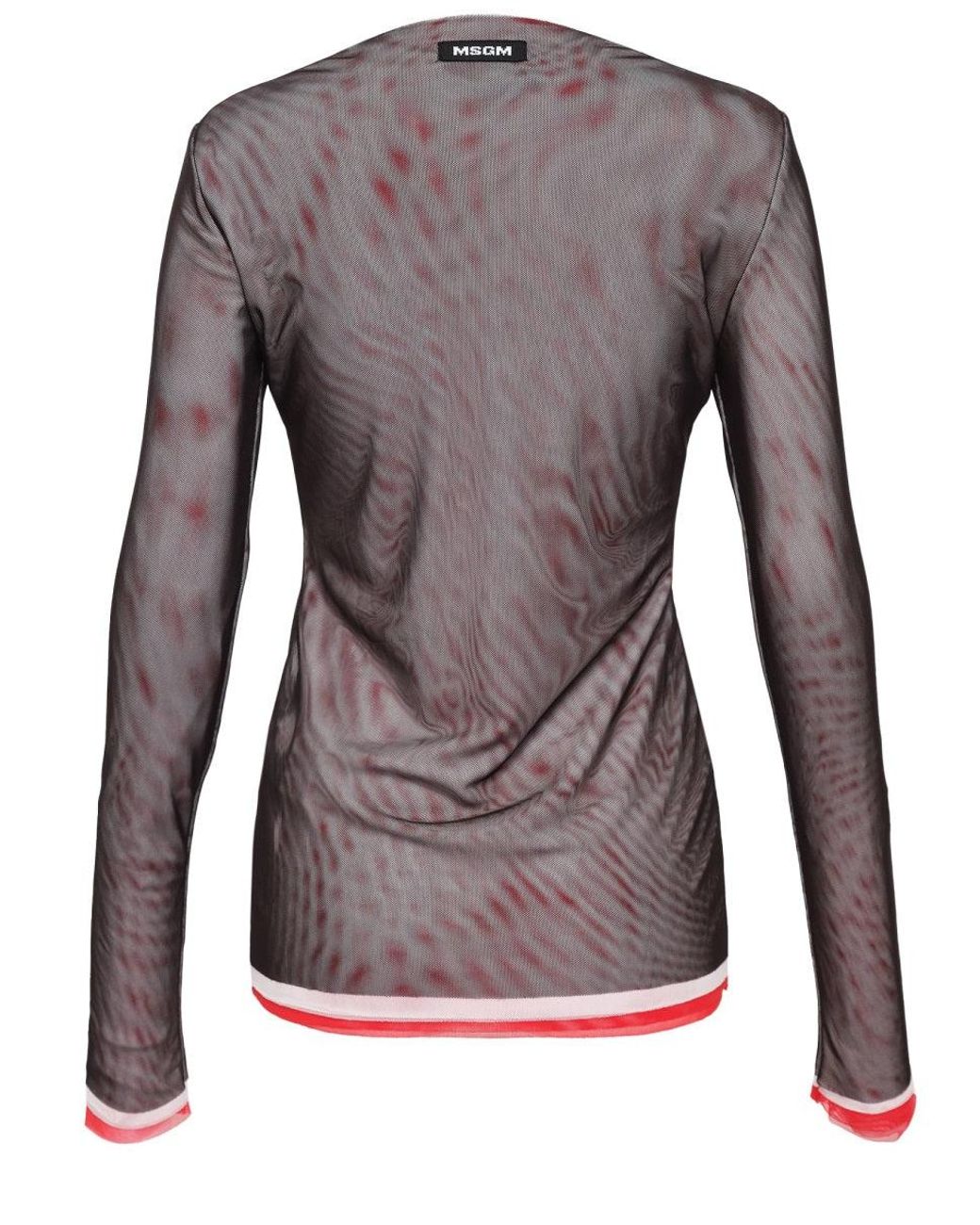 MSGM Brown Long-Sleeved Top Polyester Tops