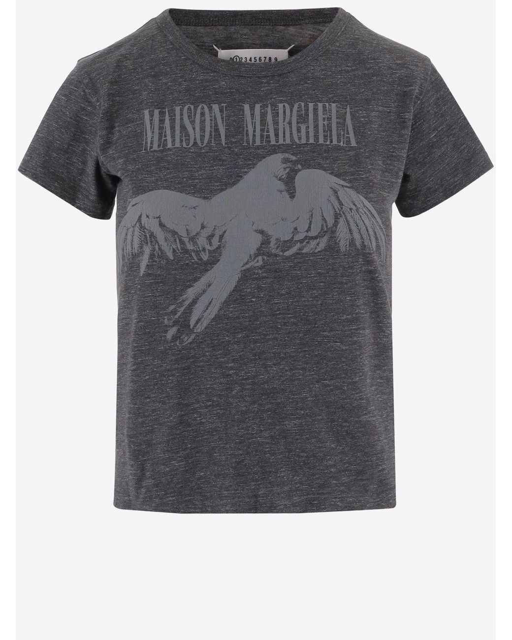 Maison Margiela Gray Cotton T Shirt With Logo