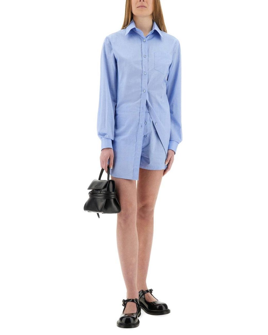 Moschino Blue Poplin Chemise Jumpsuit