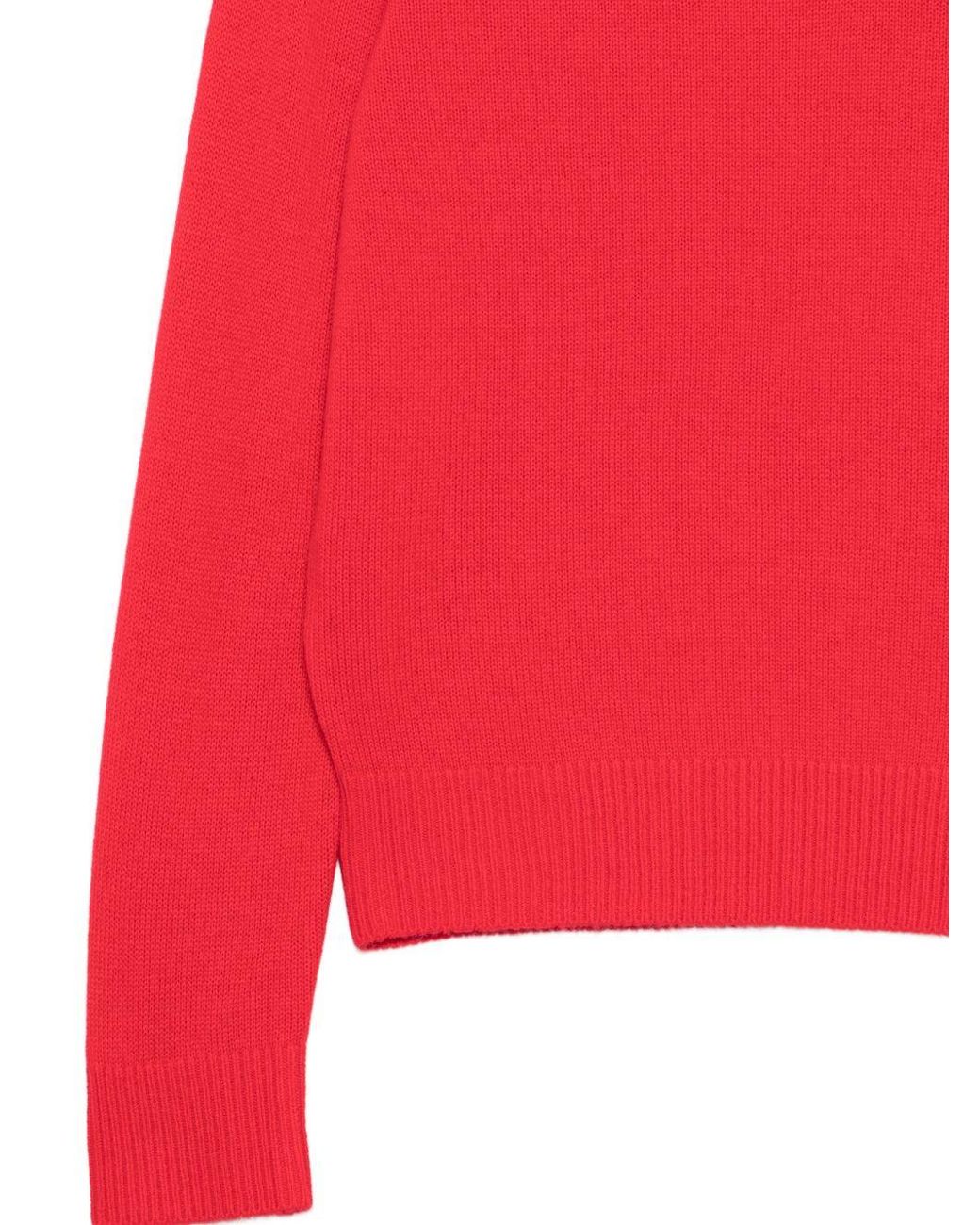 DUNST Red Wool And Cashmere V-Necked Sweater