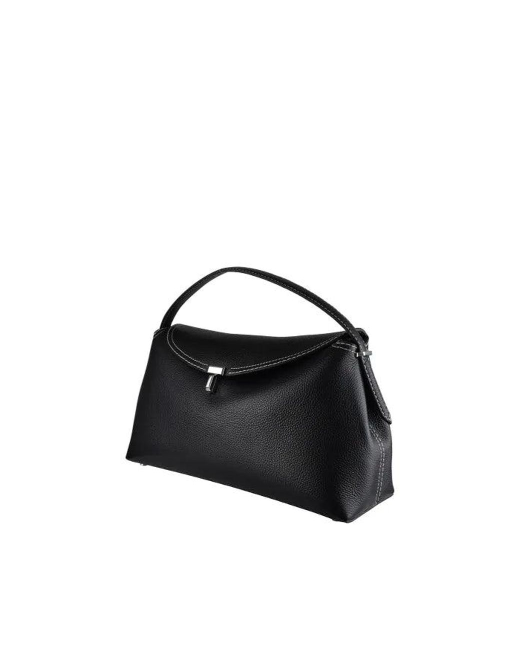 Totême Black T Lock Top Handle Bag