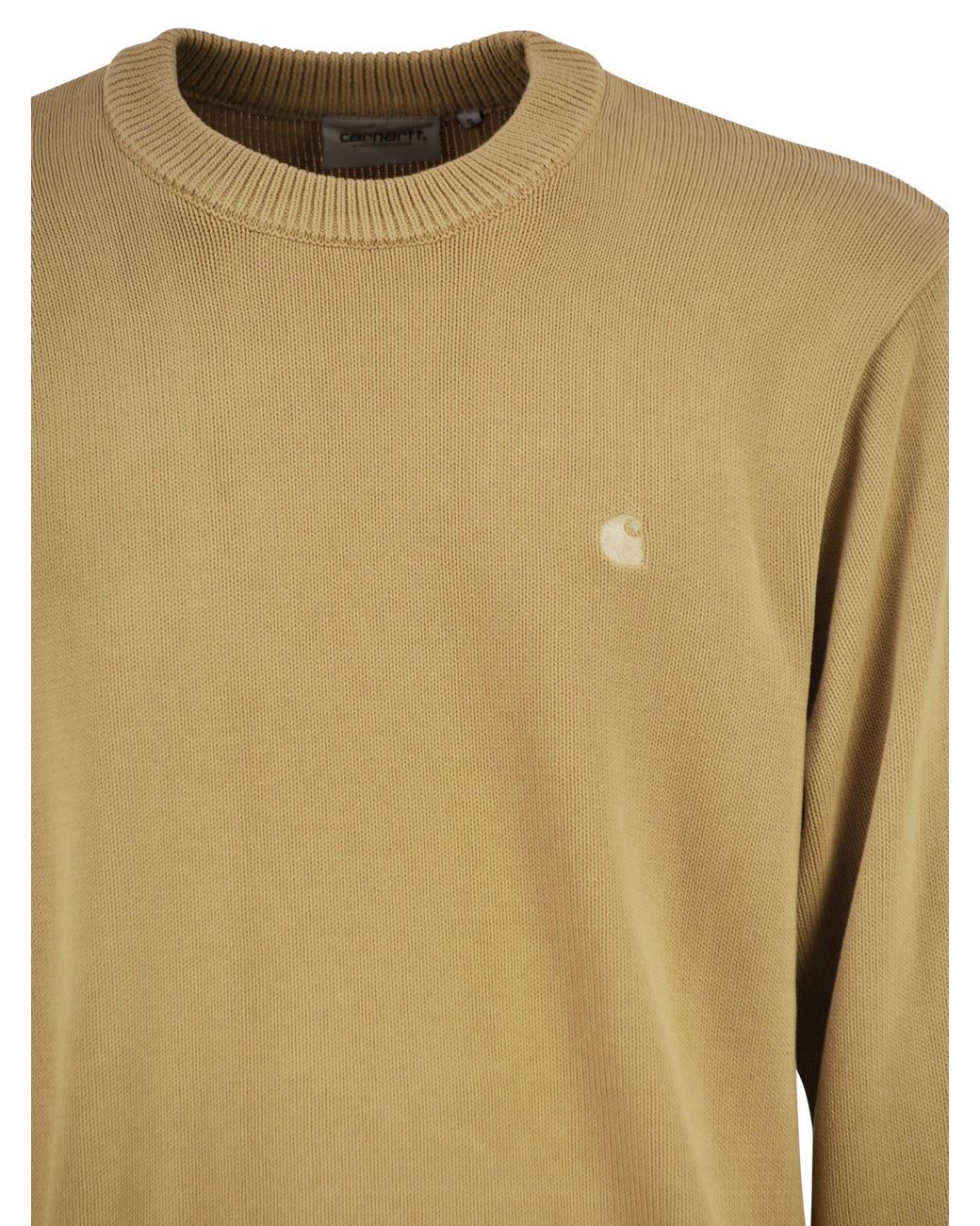 Carhartt Natural Cotton Crew Neck Jumper With Embroidered Logo