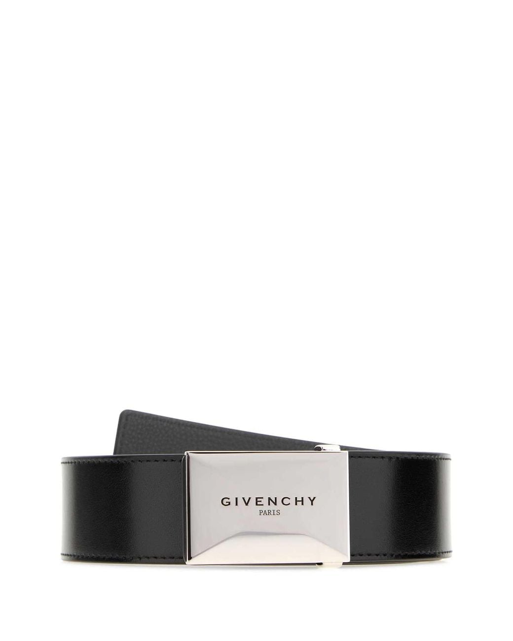 Givenchy White Givenchy Metal-Buckle Leather Belt for men