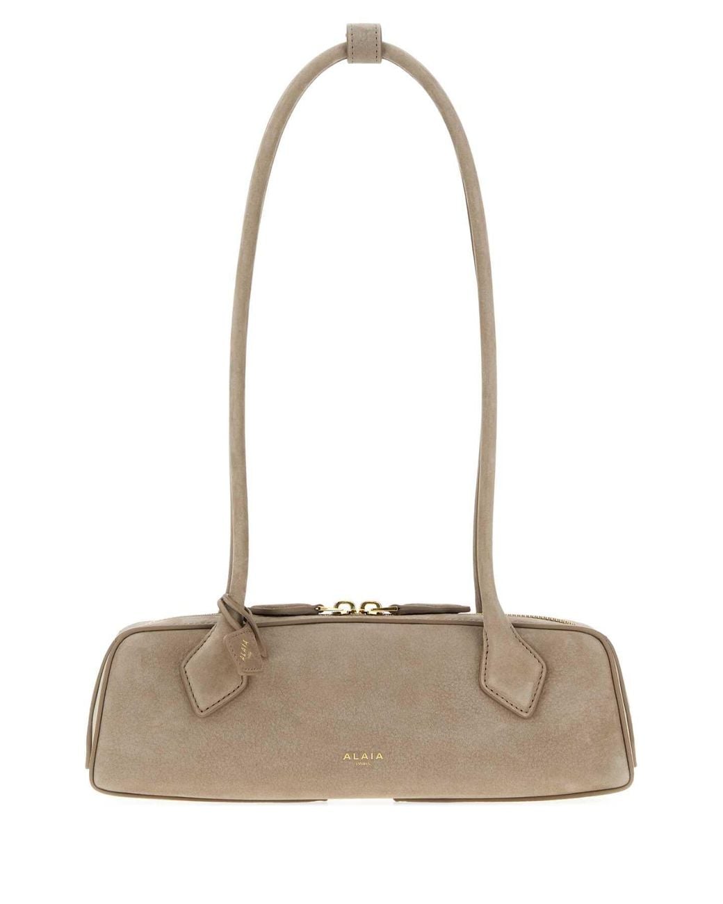 Alaïa White Dove Nabuk Teckel Mini Shoulder Crossbody Bag