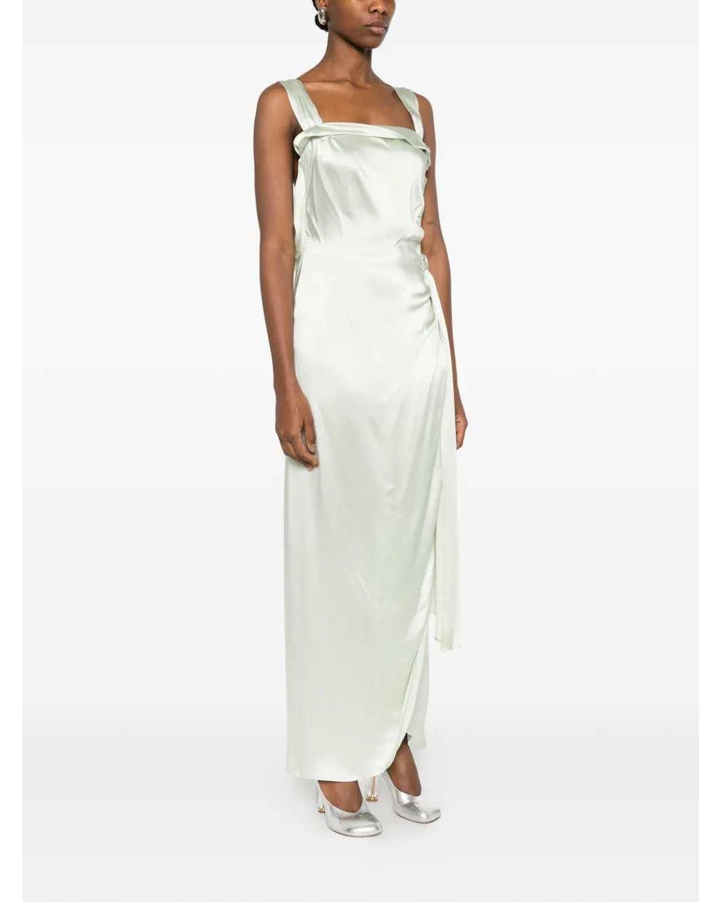 Robe Longue À Design Drapé Maison Margiela en coloris White