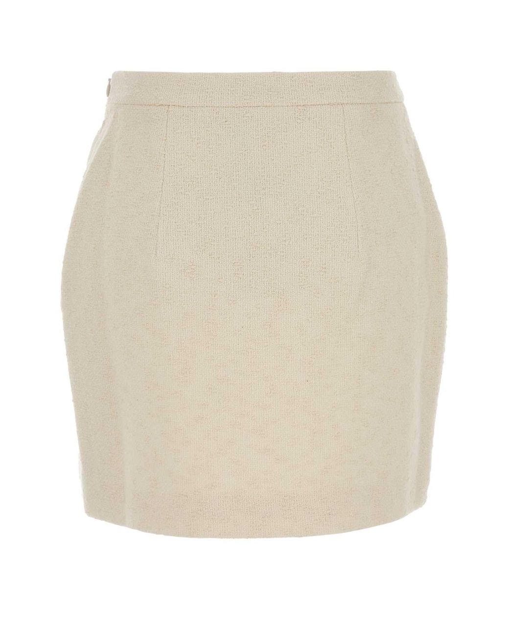 Alessandra Rich Natural Cream Tweed Mini Skirt