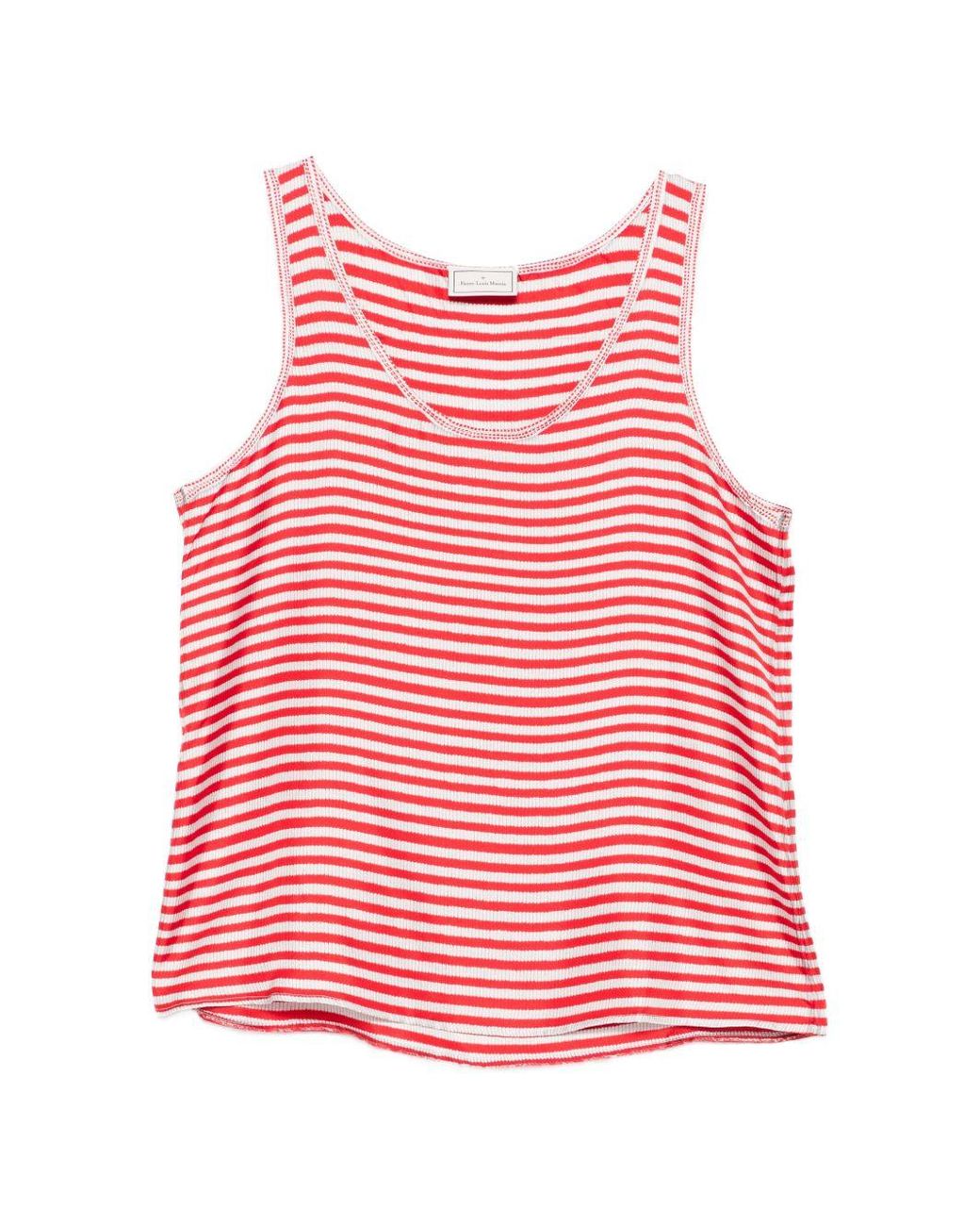 Pierre Louis Mascia Red Striped Silk Top