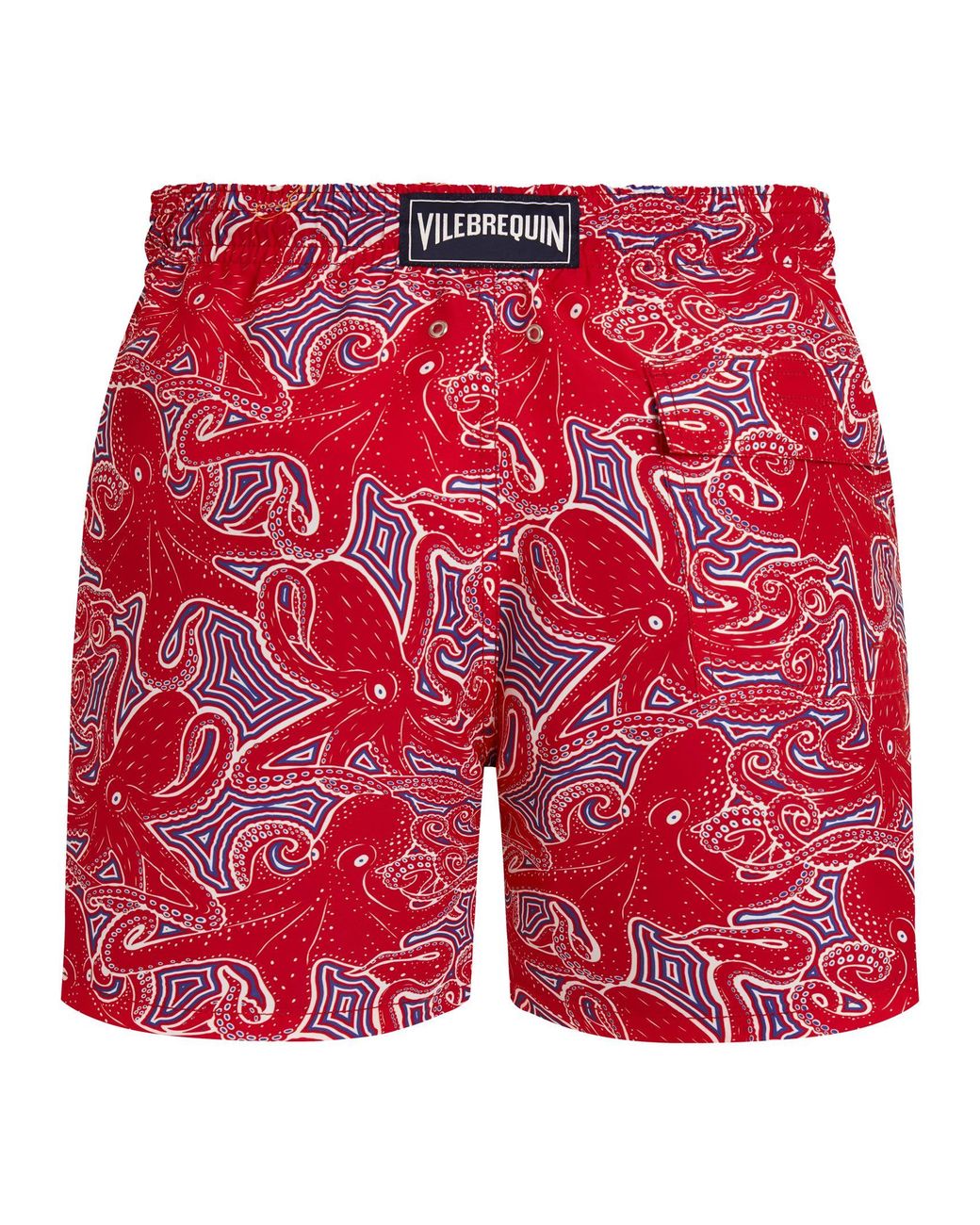Vilebrequin Red Swim Shorts With Graphic Octopus Print for men