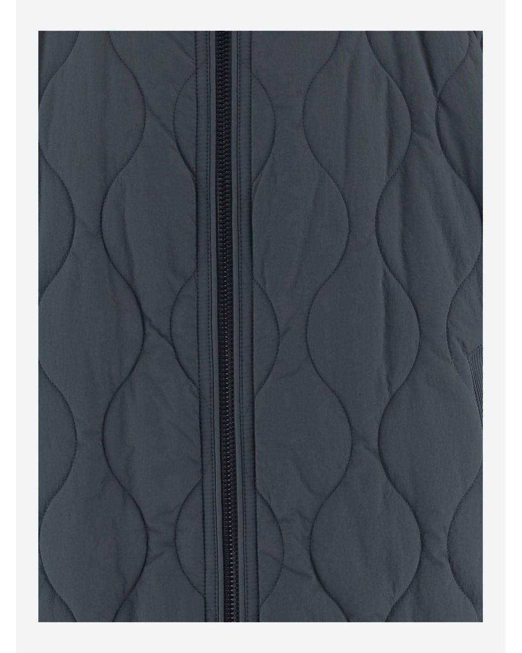 Boss Blue Nylon Jacket With Quilted Pattern