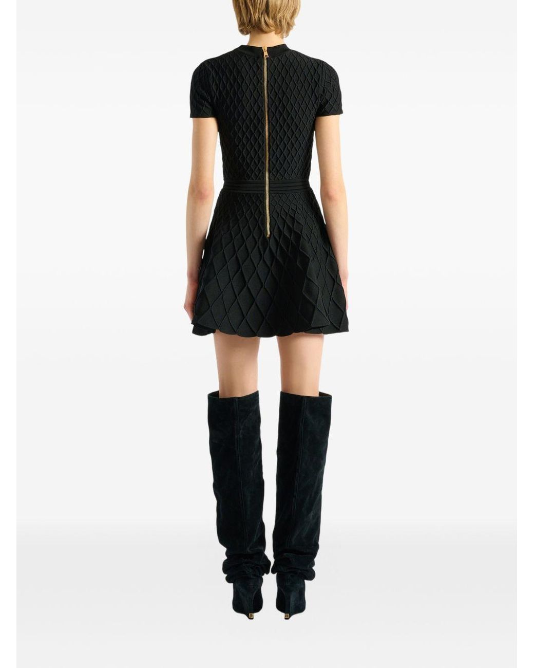 Balmain Black Flared Mini Dress