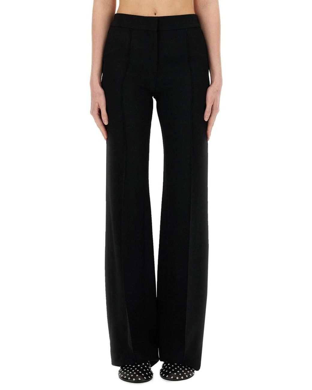 Jil Sander Black Viscose Blend High-Waisted Pants