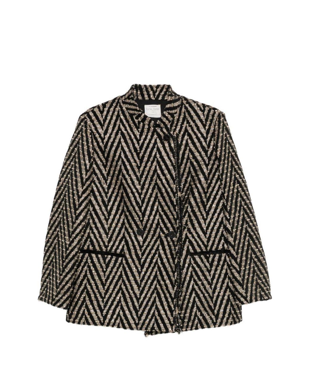 Forte_forte Chevron Oversized Jas in het Gray