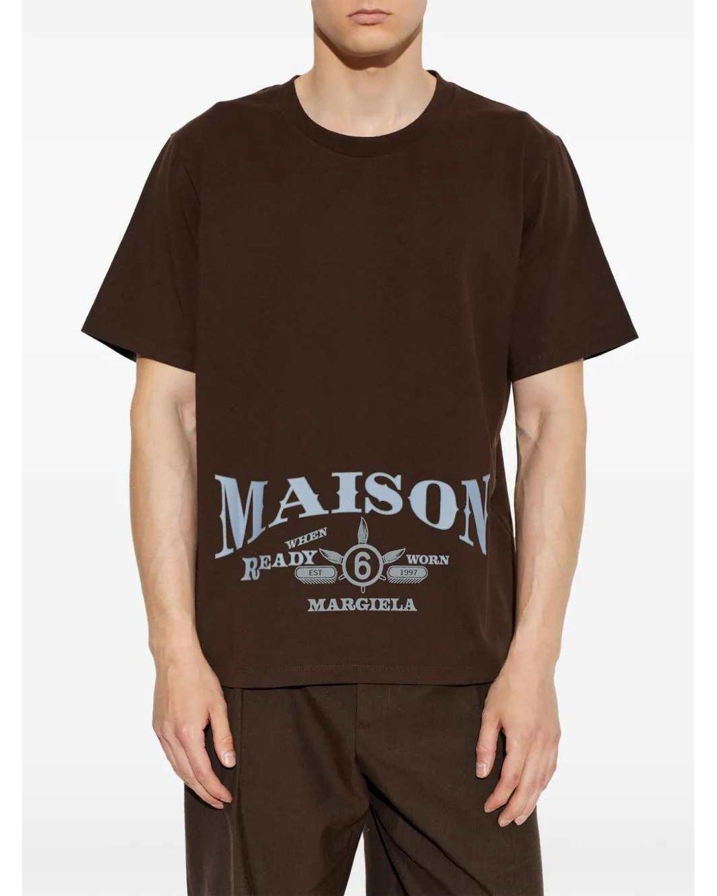 MM6 by Maison Margiela Brown Logo T Shirt