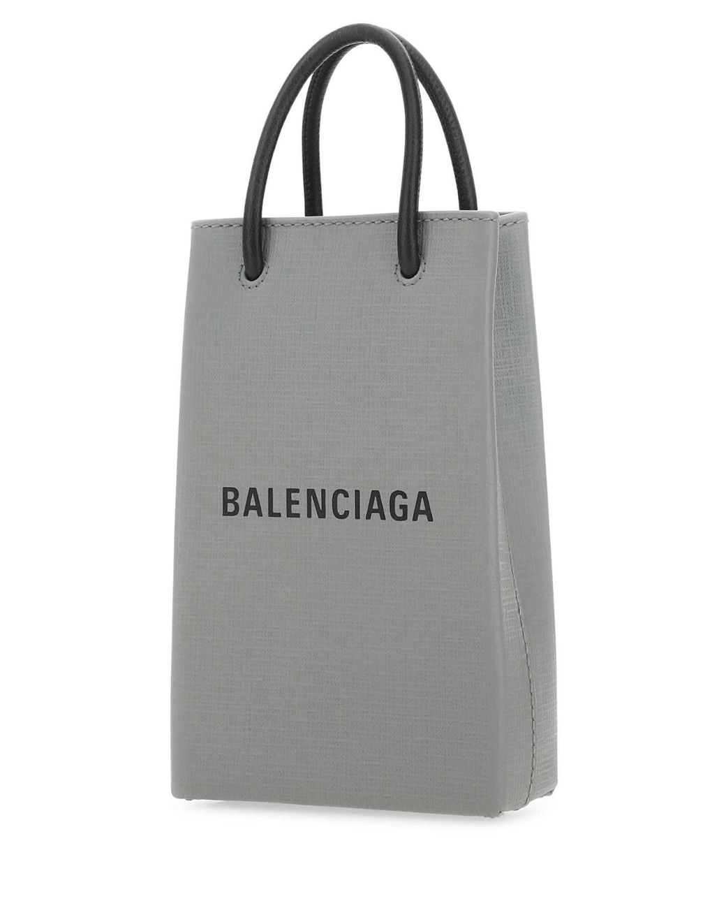 Balenciaga Gray Leather Phone Case for men