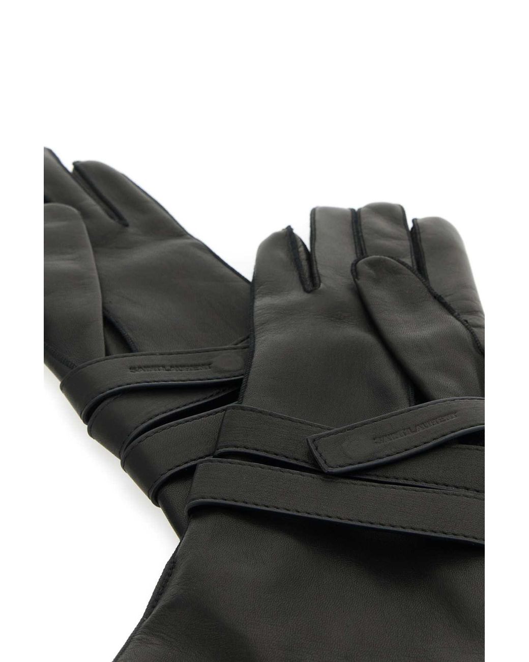 Saint Laurent Black Leather Gloves