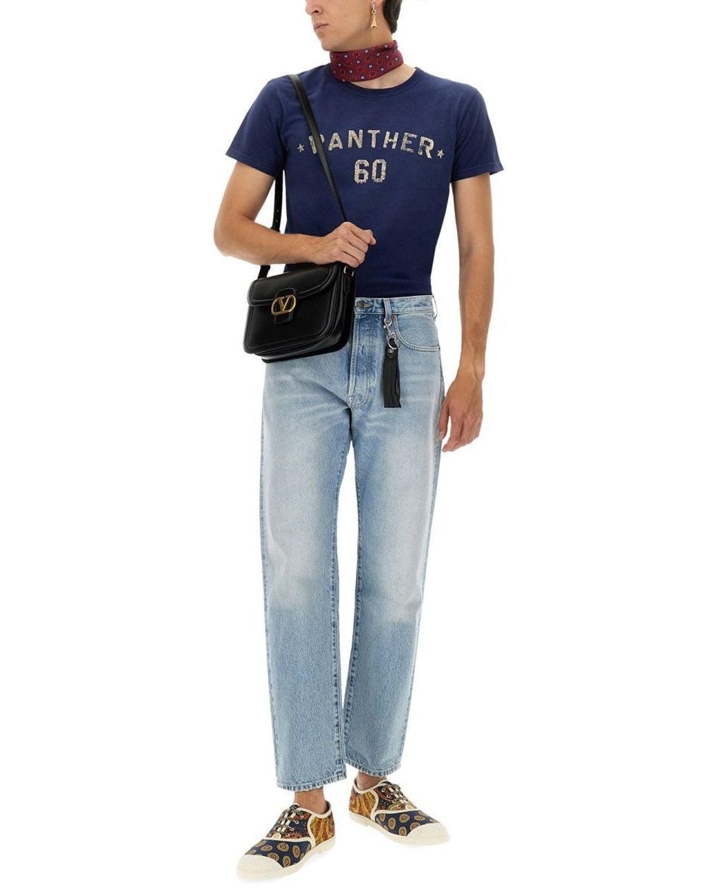 Valentino Blue "Chez Print And Patch T Shirt