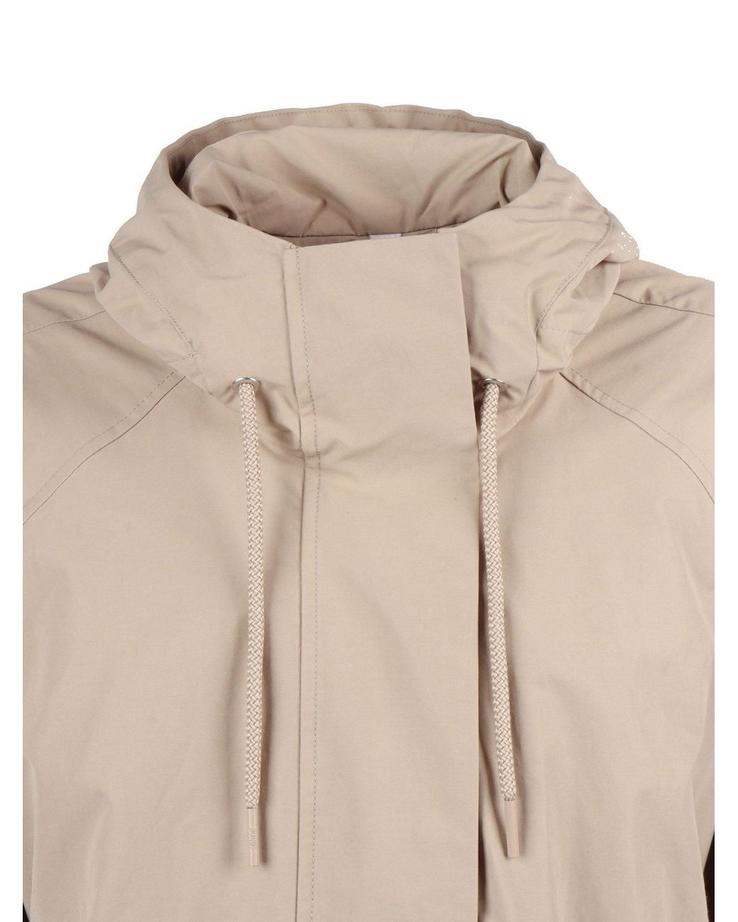 DUNO Natural Cropped Lightweight Drawstring Jacket