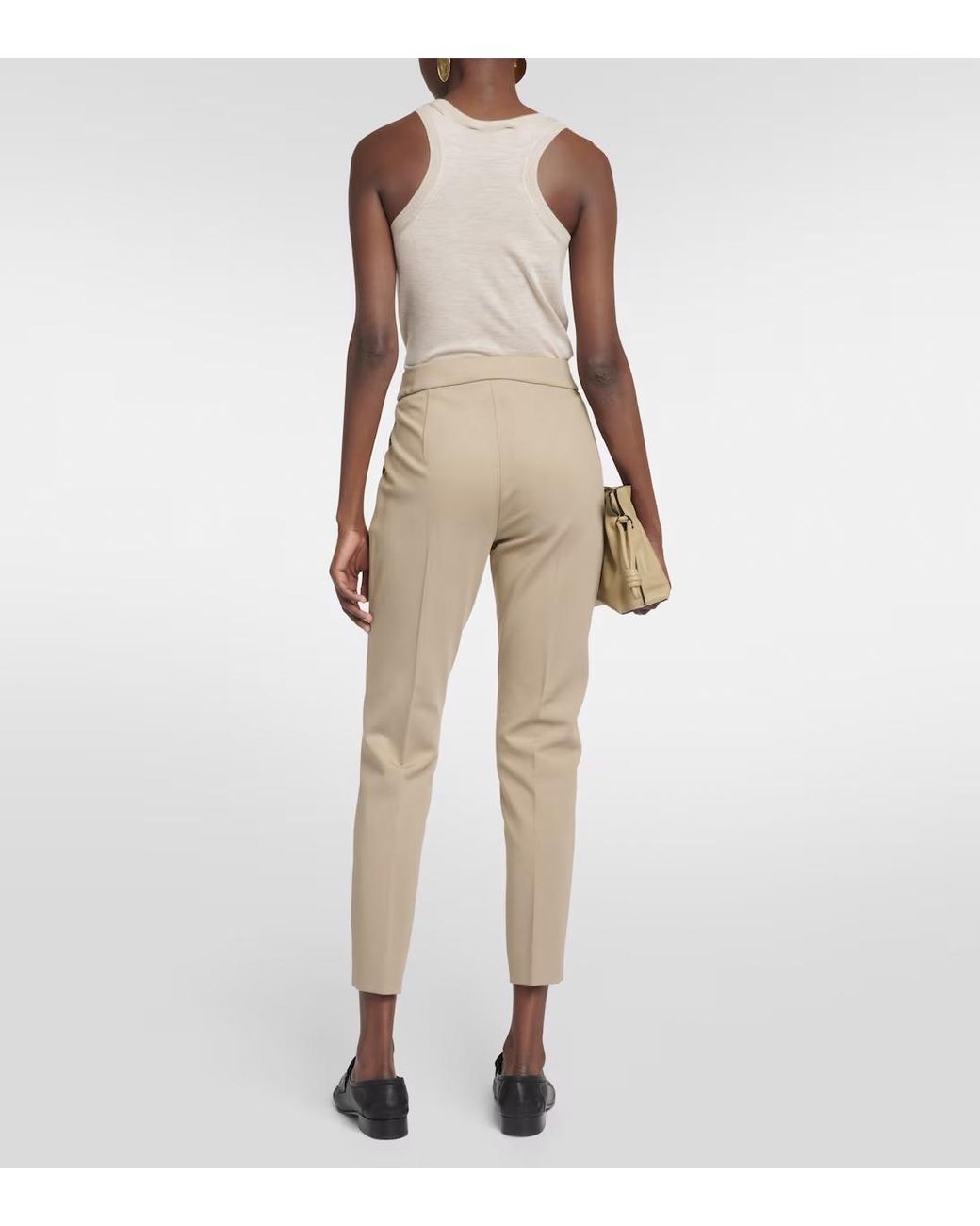 Max Mara Natural Pegno Viscose Jersey Trousers