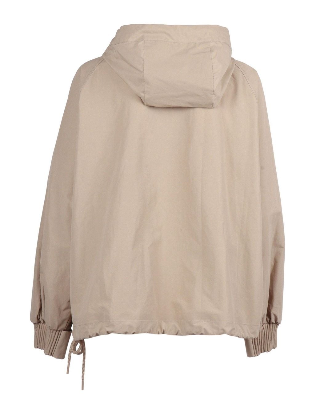 DUNO Natural Cropped Lightweight Drawstring Jacket
